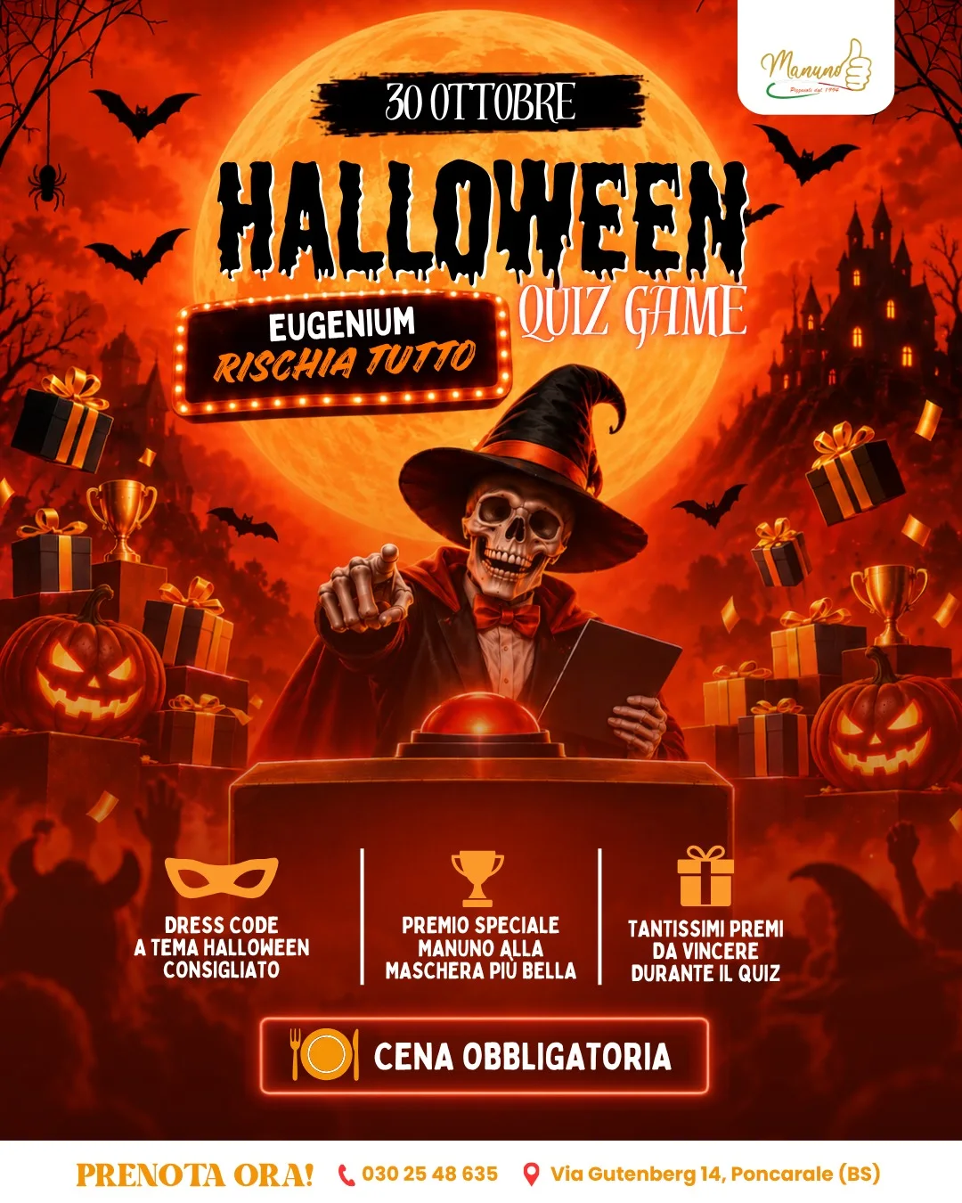 Eventi a Brescia: Halloween Quiz Game da Manuno a Poncarale il 30 ottobre