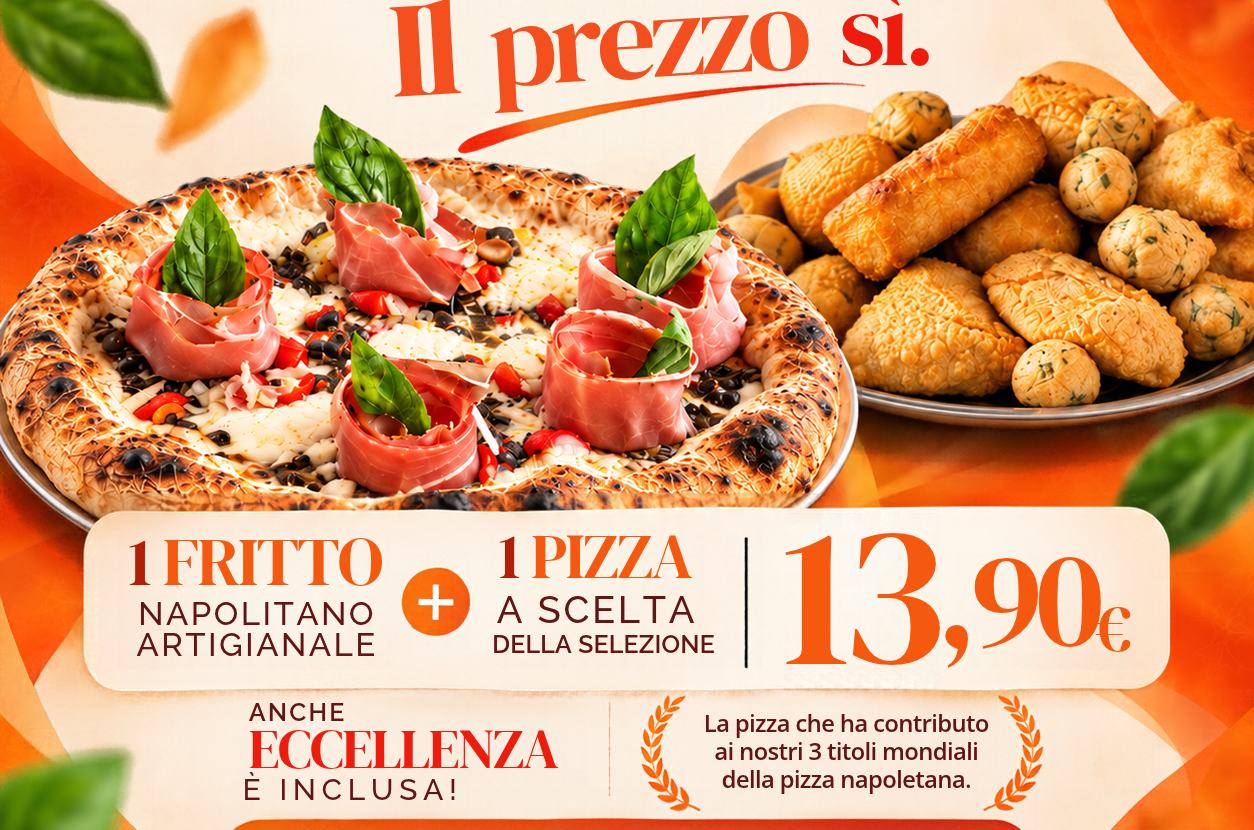 Promo pizza Brescia da Manuno a Poncarale: fritto napoletano e pizza a scelta, anche L'Eccellenza, a 13,90 € il martedì e mercoledì sera